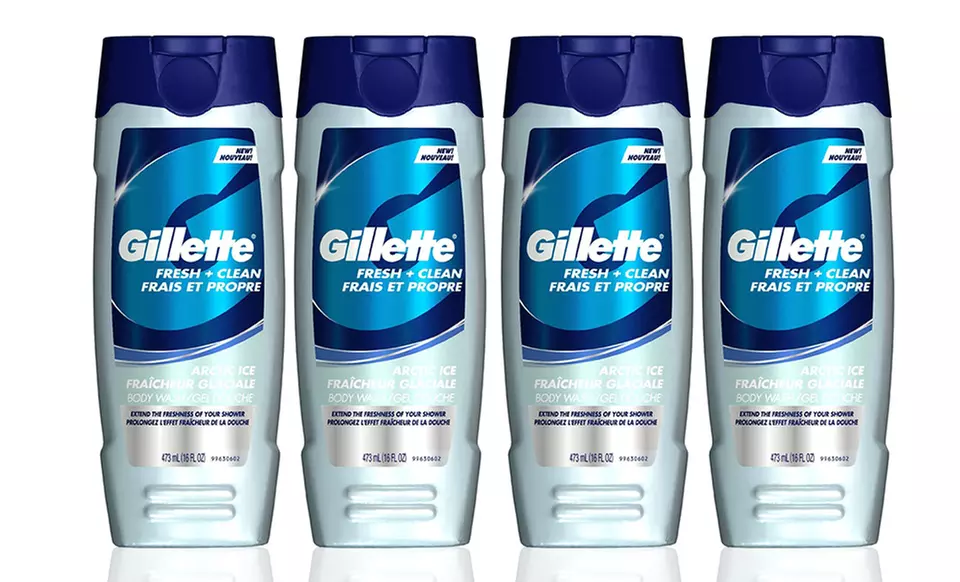 4-Pack of Gillette Fresh & Clean Body Wash in Arctic Ice; 16 Fl. Oz. Bottles - Primary Image