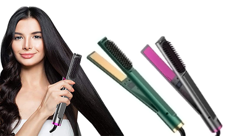 Image 1: Three-in-One Portable Hair Straightener