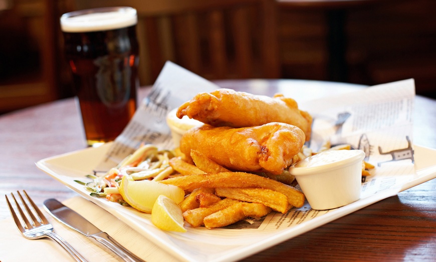 Image 1: Fish and Chips with Drink