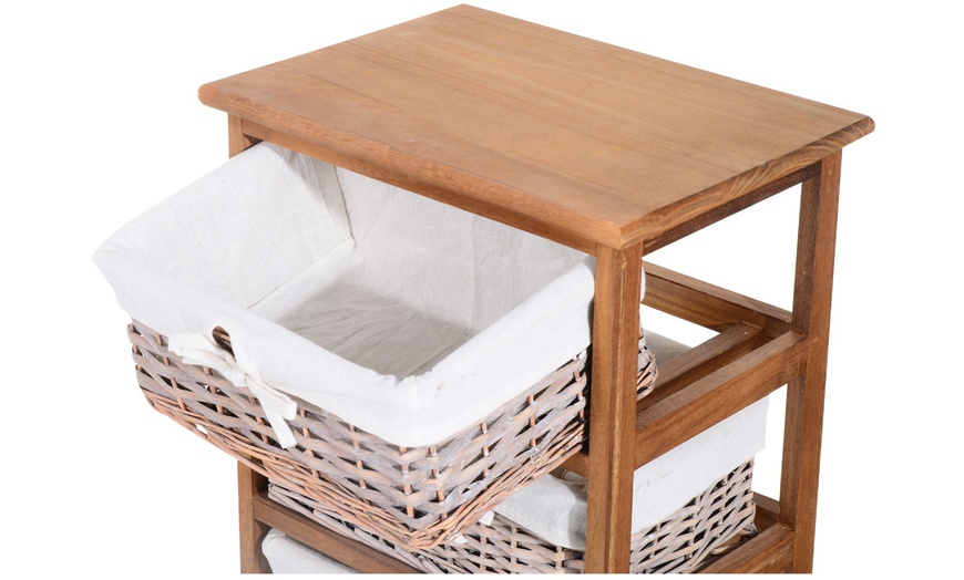 Image 22: HomCom Wicker Basket Drawers
