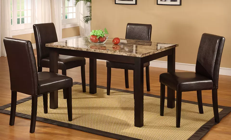 Set of Two Baxton Studio Faux-Leather Parson Chairs or Counter Stools (Up to 65% Off). Free Shipping and Free Returns. - Primary Image