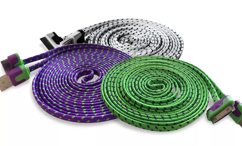 10 Ft. Tangle-Resistant 3D Luxe USB Cable for iPhone 4/4s. Multiple Colors Available. Free Returns.  - Primary Image