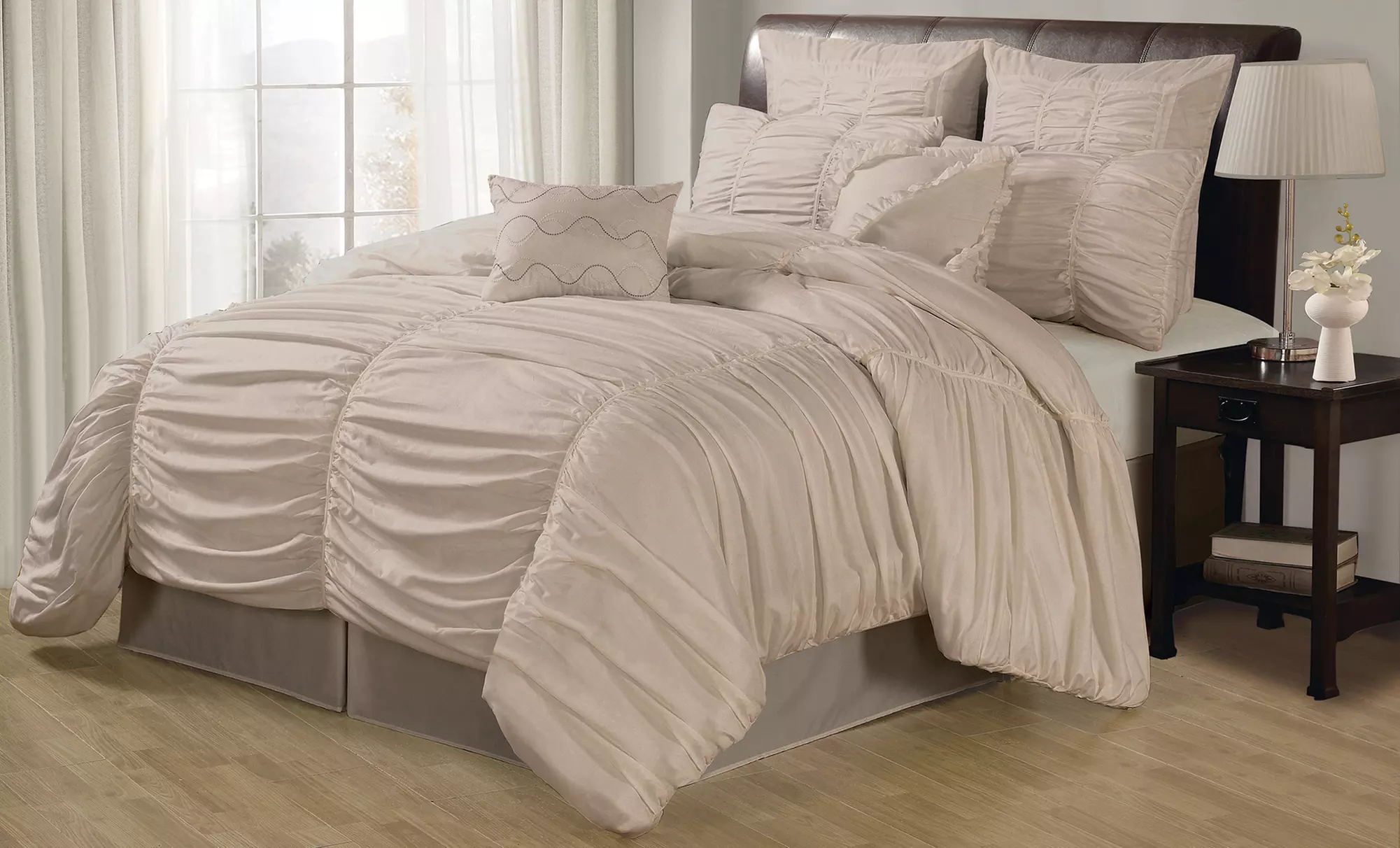 Danielle 8-Piece Ruched Comforter Set - Primary Image