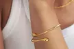 Teardrop Open Cuff Bangle Flexible Bracelet For Women Multiple Options - Second Medium