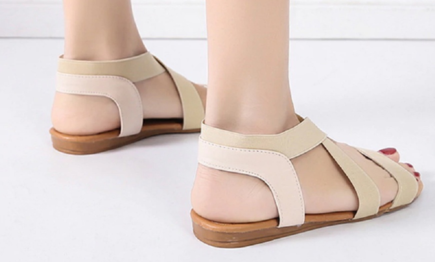 Image 10: Elastic Flat Strap Sandals