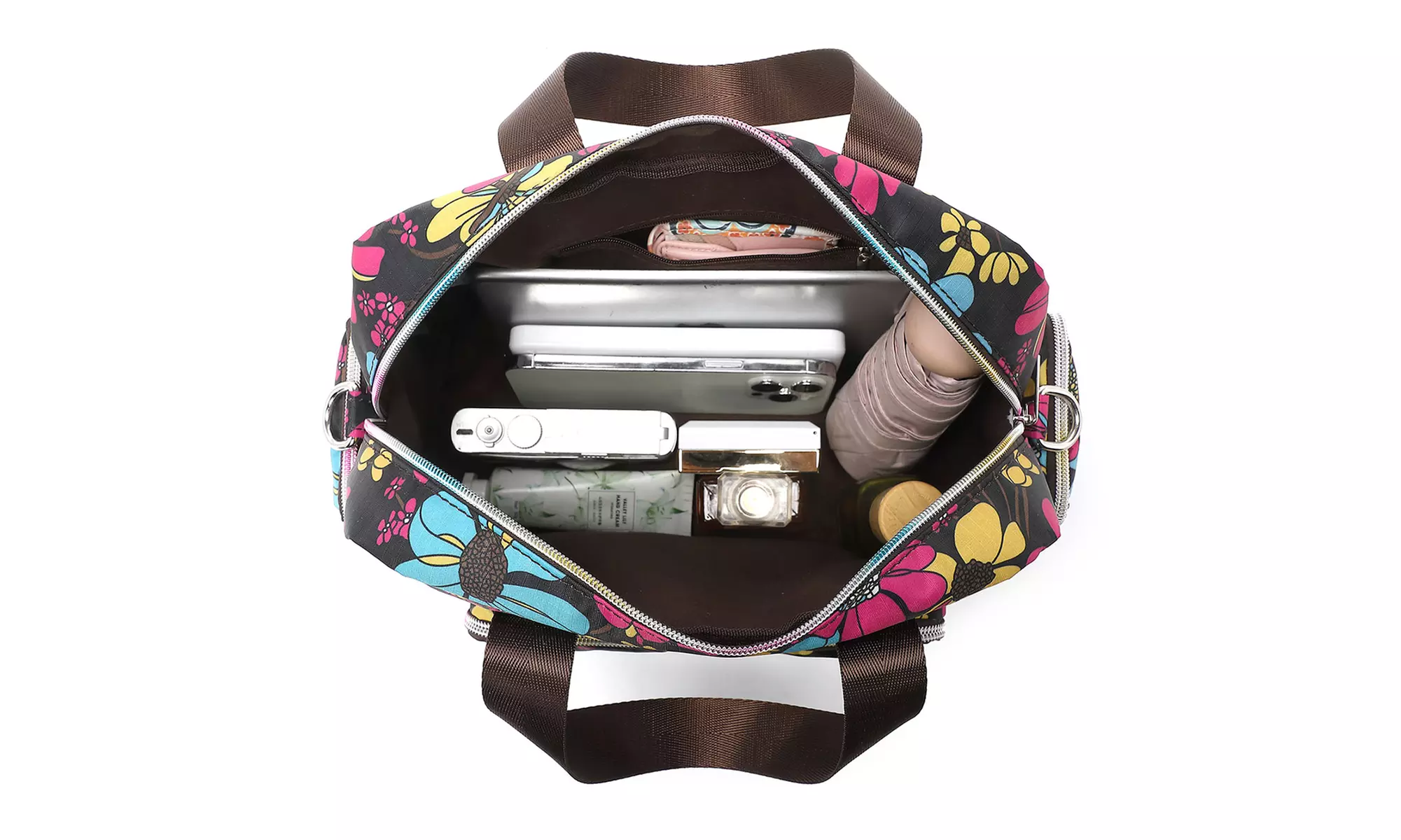 Multi-Pocket Crossbody Tote Bag