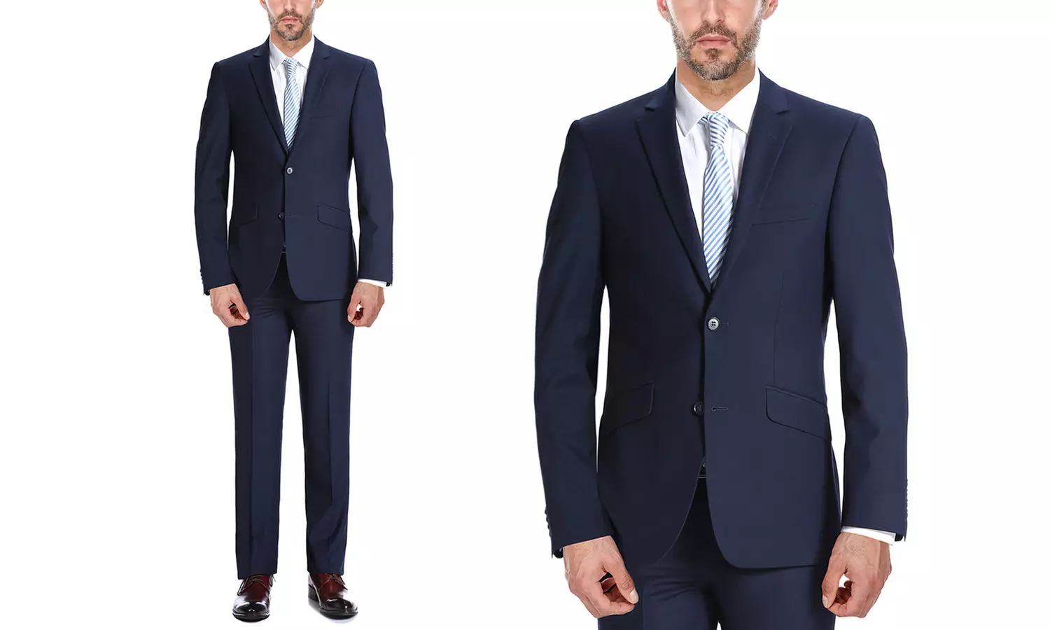 Men's Slim-Fit 100% Wool Suit (2-Piece) - Second Medium