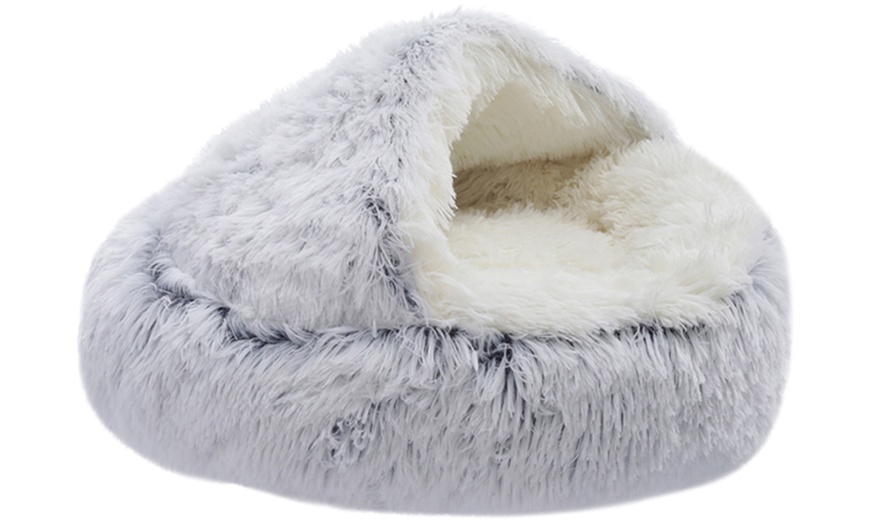 Image 2: Semi-Enclosed Soft Pet Bed