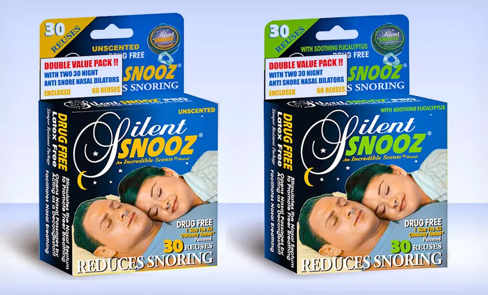 Silent Snooz Snoring Reducer Clip 2-Pack in Eucalyptus or Unscented - Primary Image