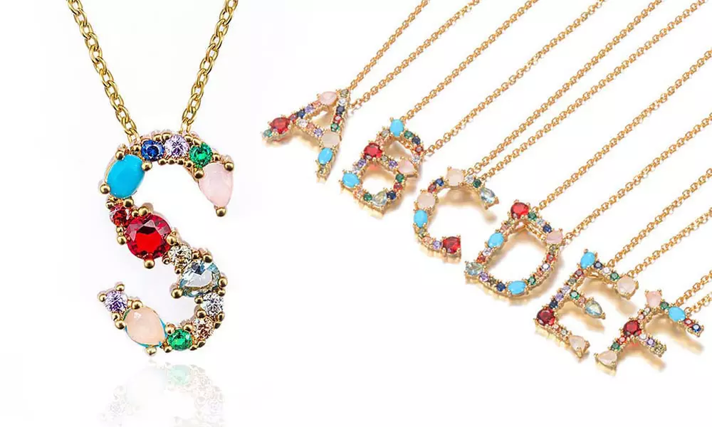 Collana con pendente a forma di lettera, disponibile in vari modelli - Primary Image