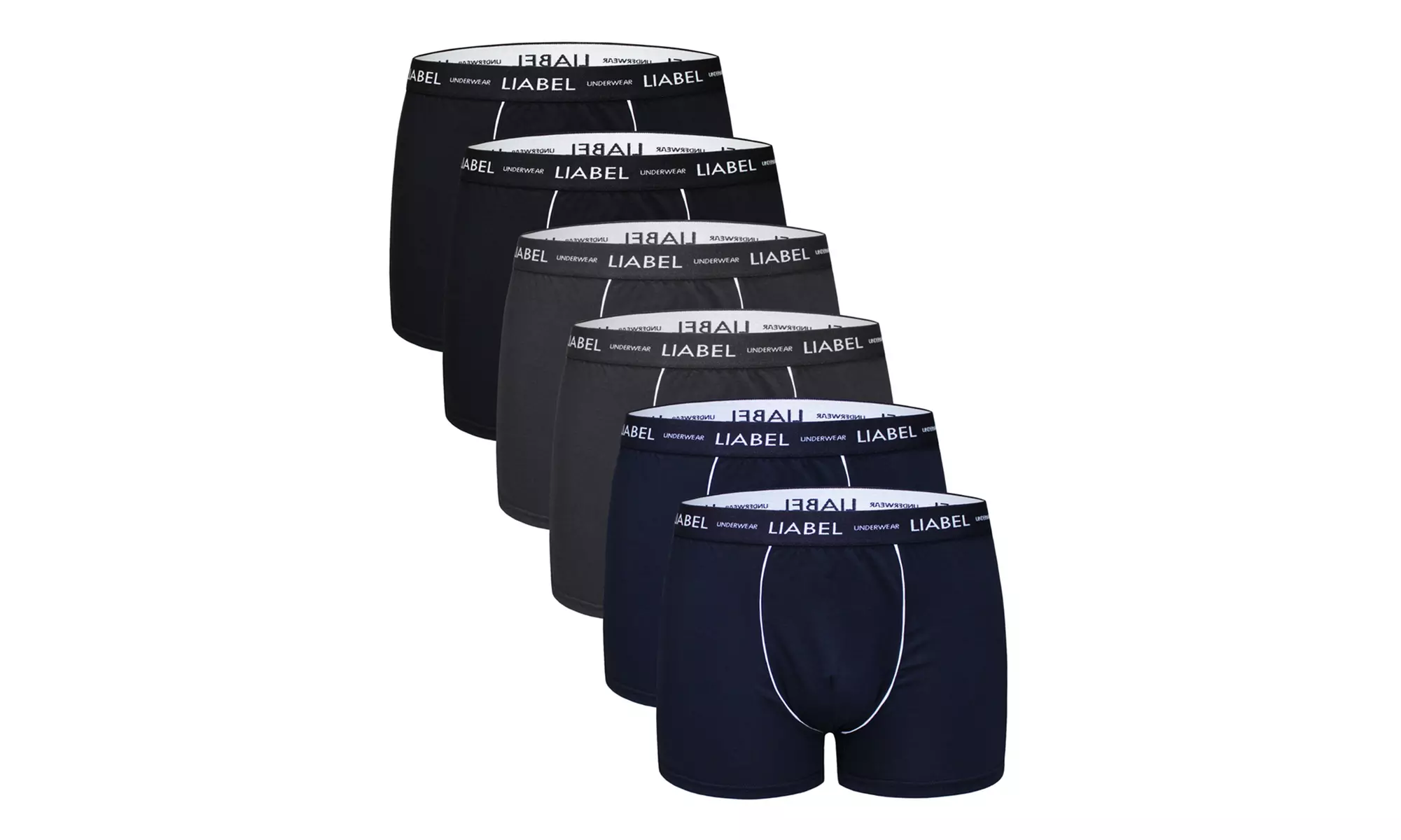 Set da 6 boxer o slip in cotone bielastico Seamless Liabel