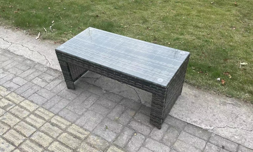 Image 2: Fimous 8 Seater Rattan Effect Sofa Set With Side and Coffee Table