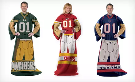 $19 for an NFL Full-Body Comfy Throw with Sleeves ($27.99 List Price). 32 Team Logos Available. Free Shipping. - Second Medium