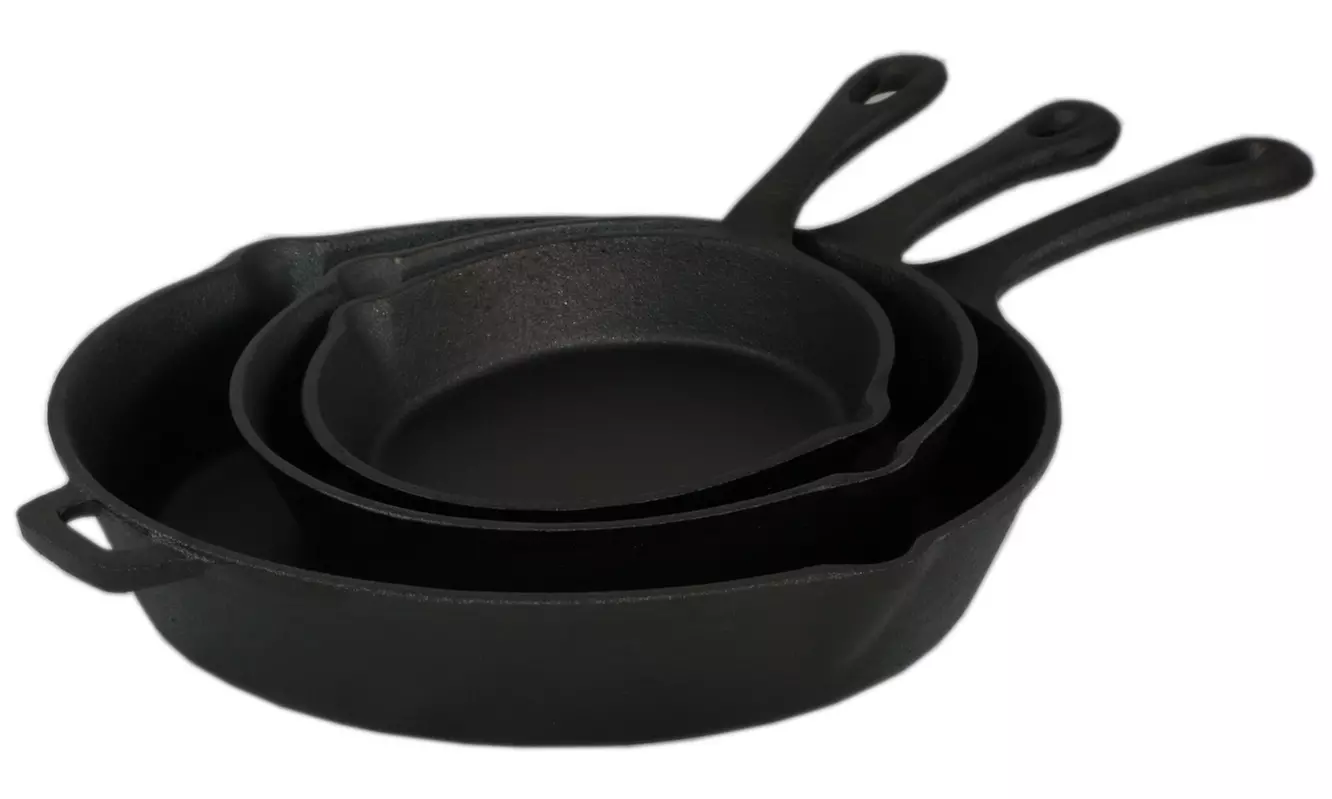 Heavy Duty Cast Iron Fry Pan Set (3-Piece) - Second Medium