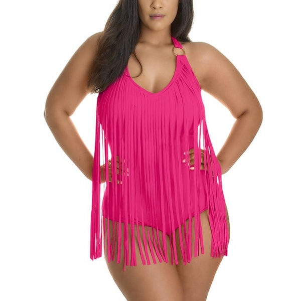 plus size fringe bathing suit