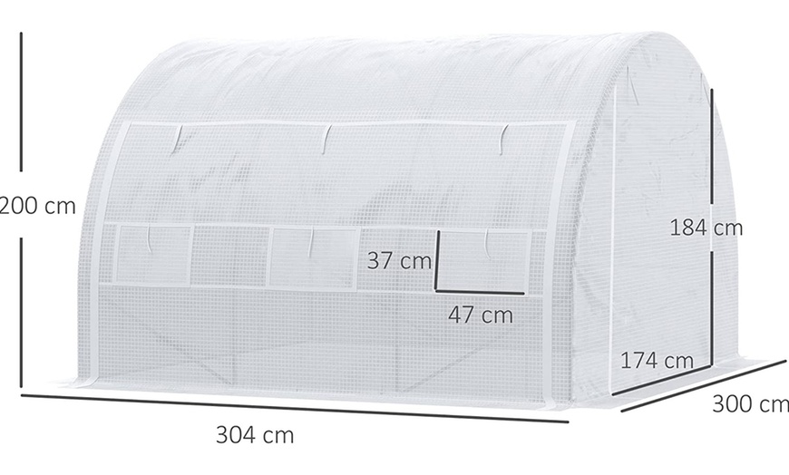 Image 3: Outsunny Walk-In Garden Greenhouse