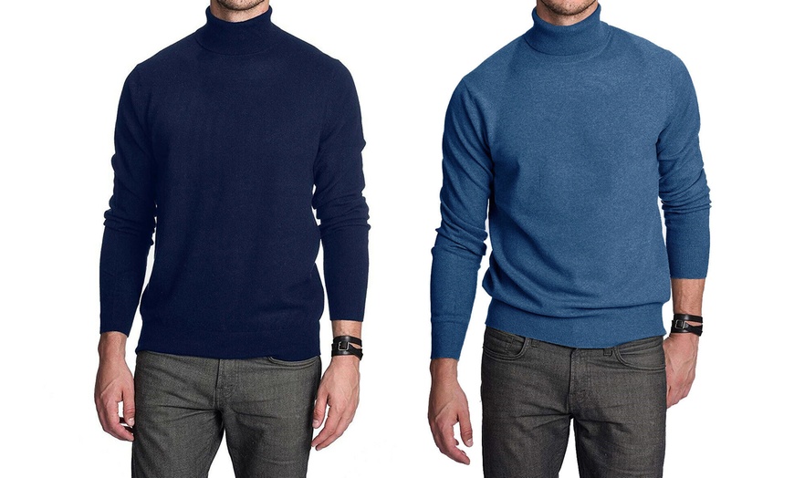 Image 7: 2 maglie dolcevita in cashmere e lana da uomo