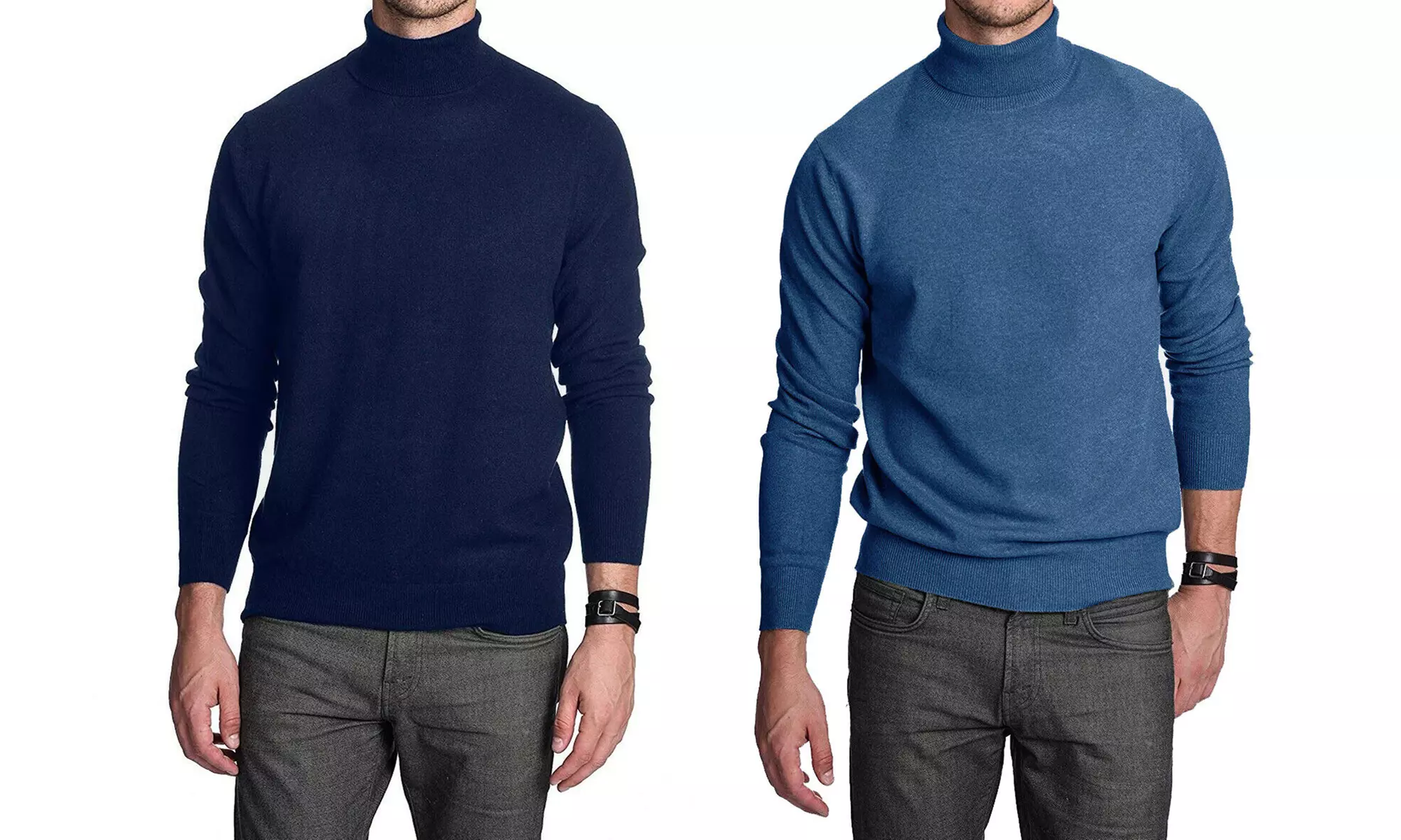 2 maglie dolcevita in cashmere e lana da uomo