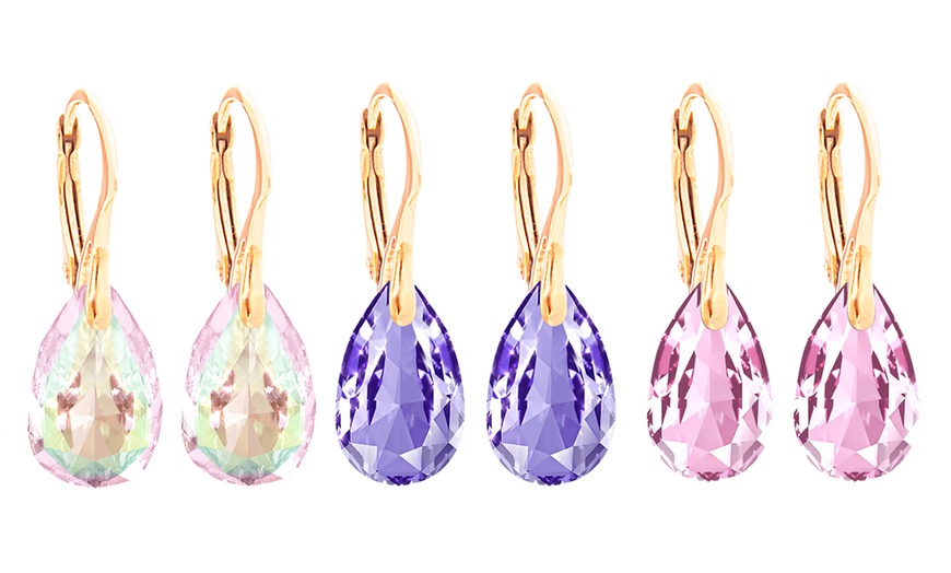 Image 27: Ah Jewellery Pear Earrings with Crystals From Swarovski®