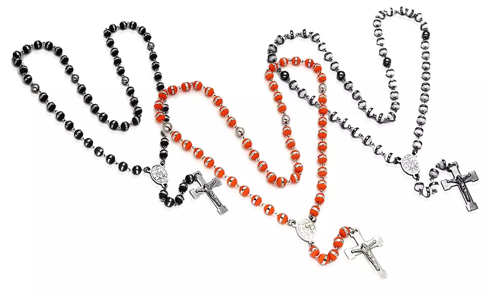 Stainless Steel Men's Rosary Necklaces (Up to 86% Off). Multiple Styles Available. Free Shipping and Returns. - Primary Image