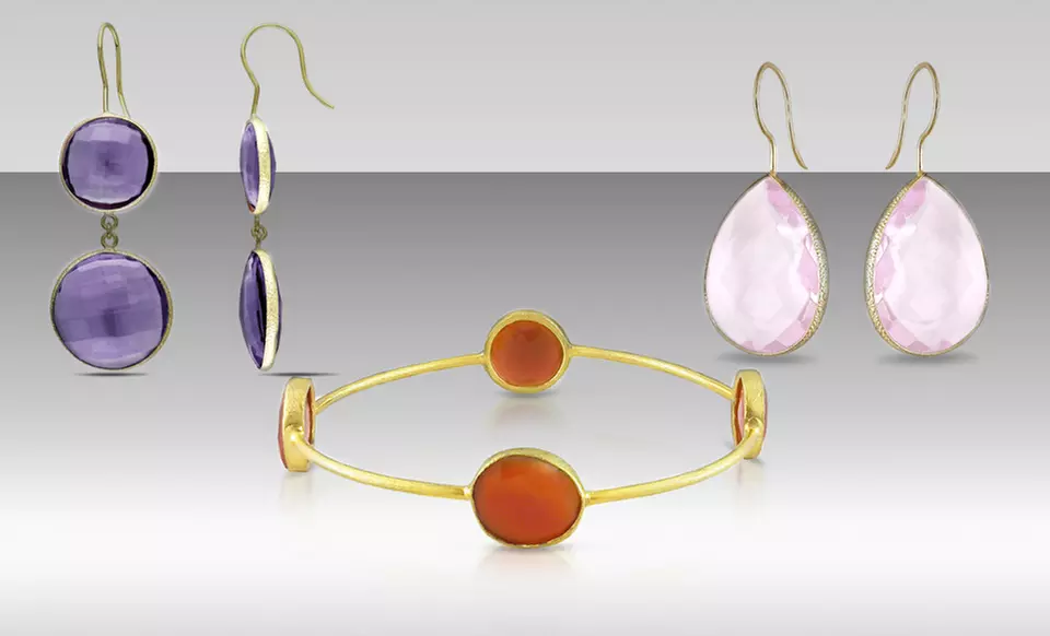 Sofia B Gold-Plated Bangles and Earrings (Up to 75% Off). Free Shipping and Returns. - Primary Image
