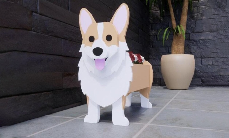 Image 5: Creative Dog Wooden Planter