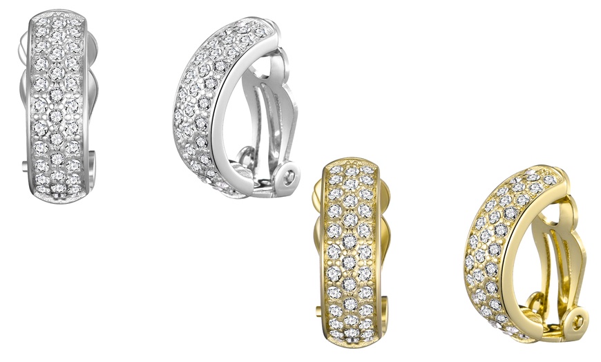 Image 11: Philip Jones Clip-On Earrings with Crystals from Zircondia®