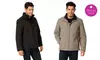 Perry Ellis Men's Microfiber Jacket with Bib Insert in Black or Willow