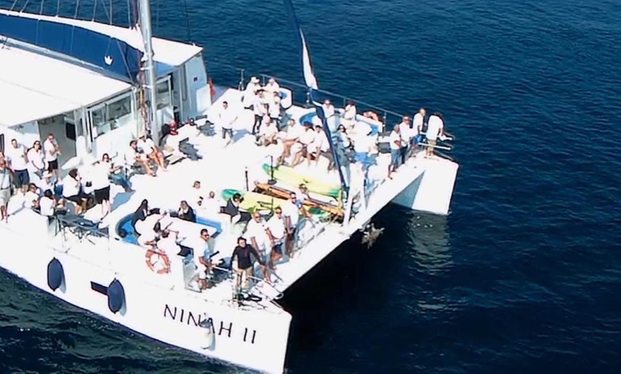 Image 2: Excursión de 2 horas en catamarán al atardecer con cena y copa de cava
