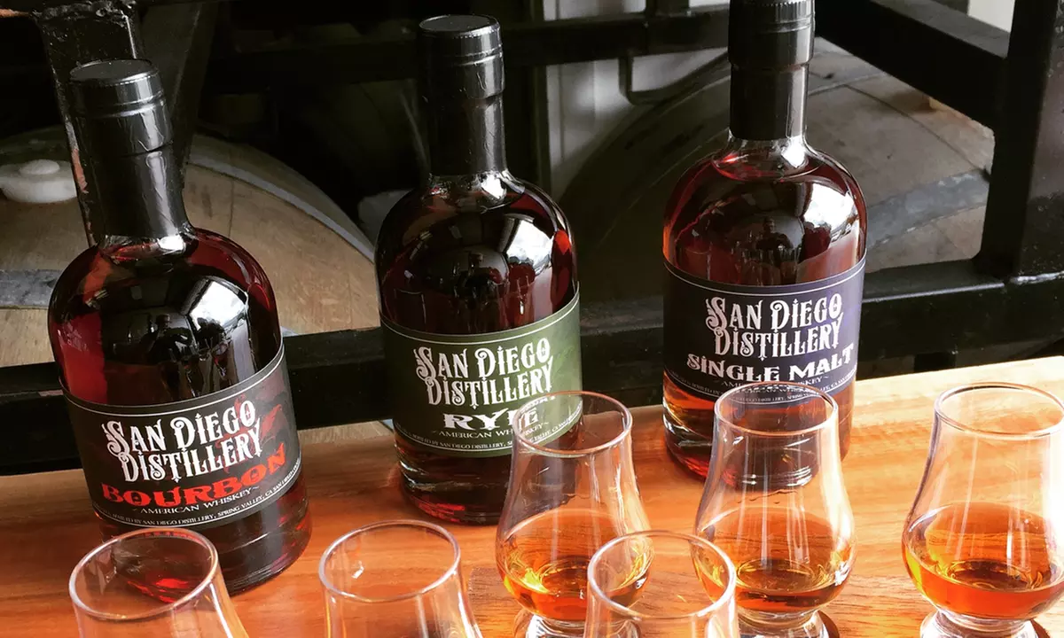 Distillery Tour with Whiskey Flight or Cocktail for Two, Four, or Six at San Diego Distillery (Up to 46% Off) - Primary Image