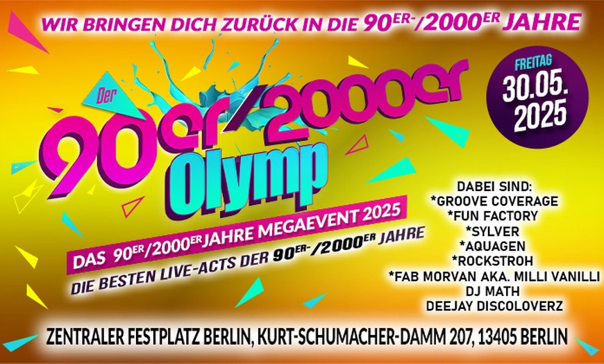 Image 4: 90er / 2000er Olymp 2025: Bis zu 10 Tickets am Fr. 30.05.25 um 18 Uhr