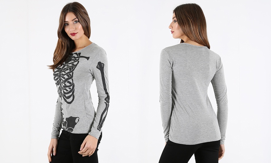 Image 4: Women's Skeleton Long-Sleeve Shirt