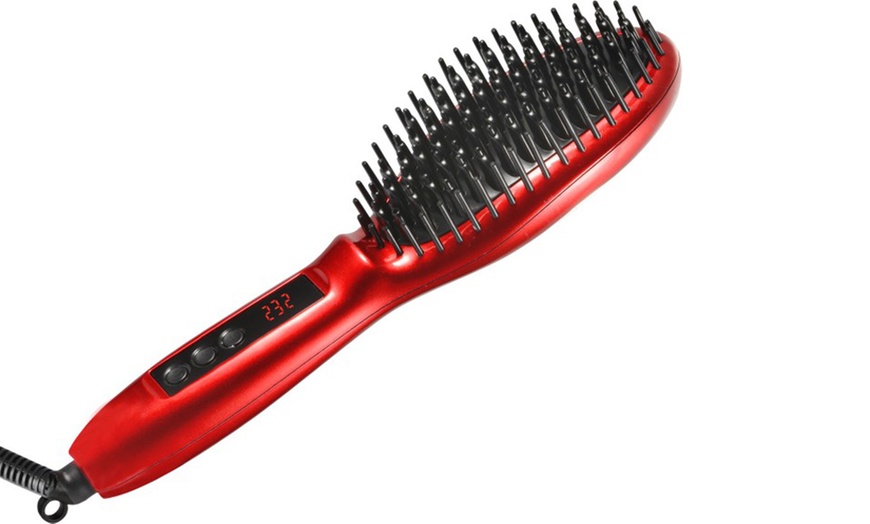 Image 2: Electric Hair Straightening Brush