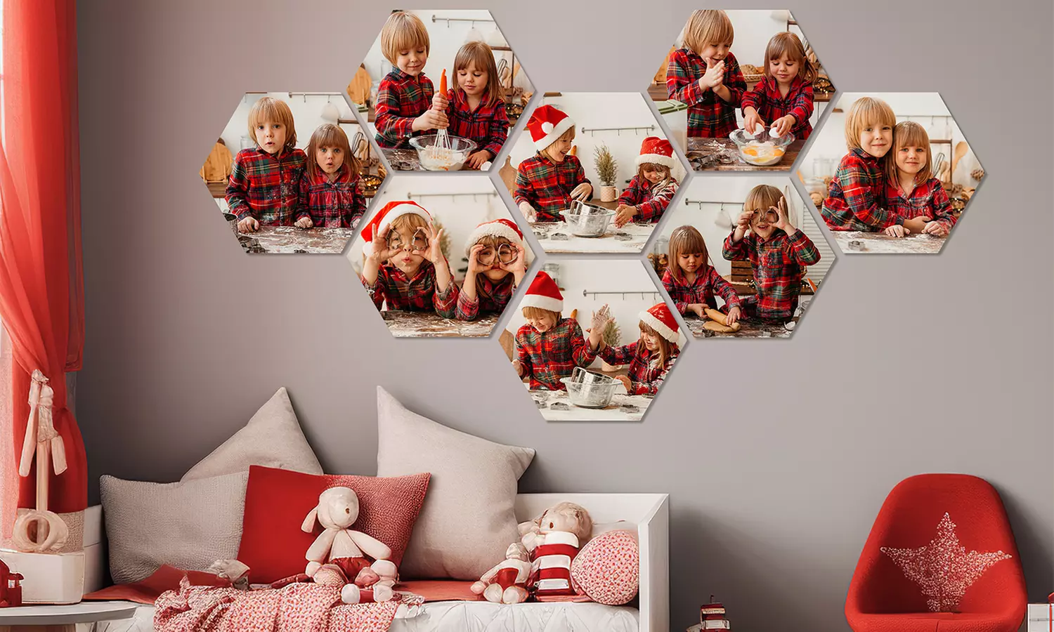 Muchopix hexagone, taille au choix, sur Hellodeco