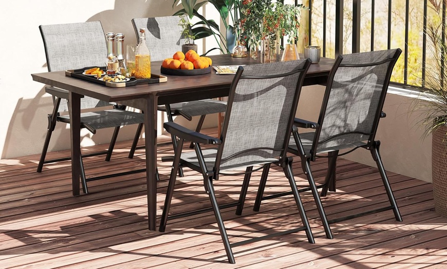 Image 15: Outsunny Set of 4 Folding Garden Chairs