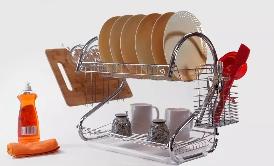 22 or 26 In. 2-Tier Chrome Dish Rack from $17.99–$21.99. Free Returns. - Primary Image