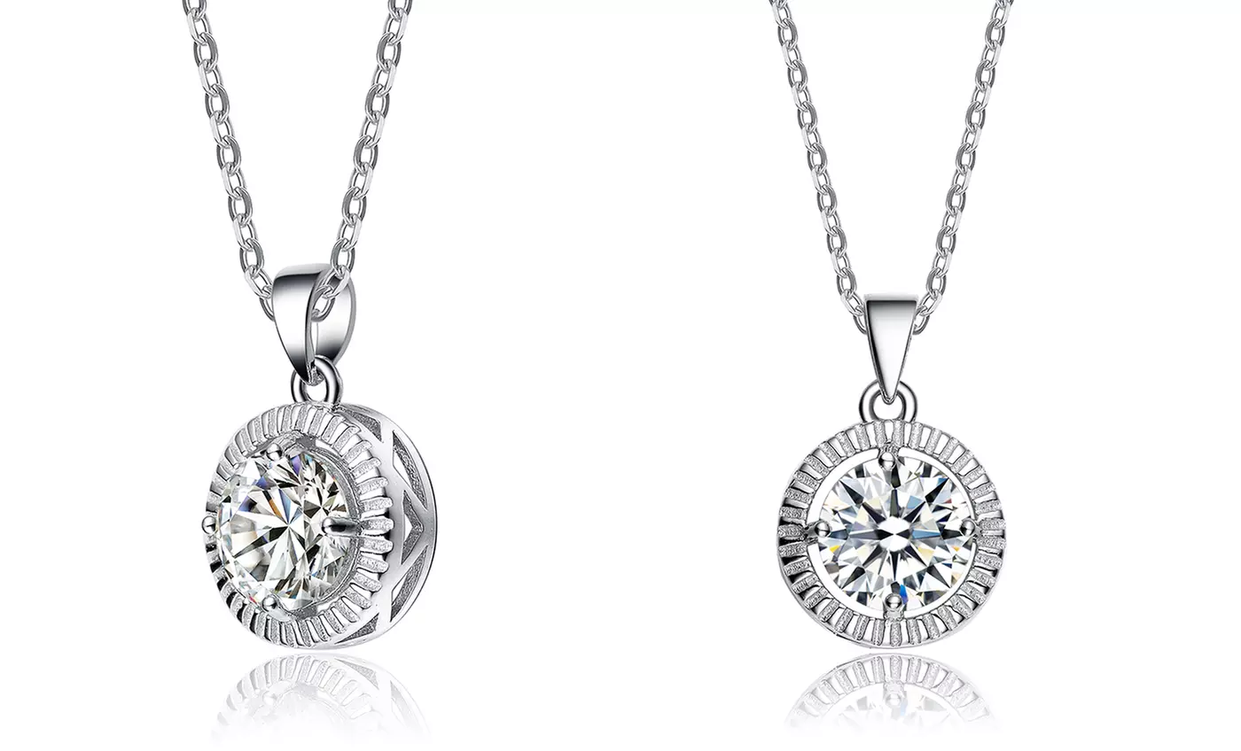 3.5-Carat Lab-Created Diamond Pendant in Platinum-, Gold, or Rose-Gold-Plated Sterling Silver - Second Medium