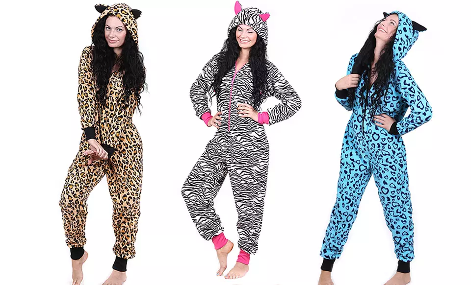 Totally Pink Cozy Animal Prints Junior's Onesies - Primary Image