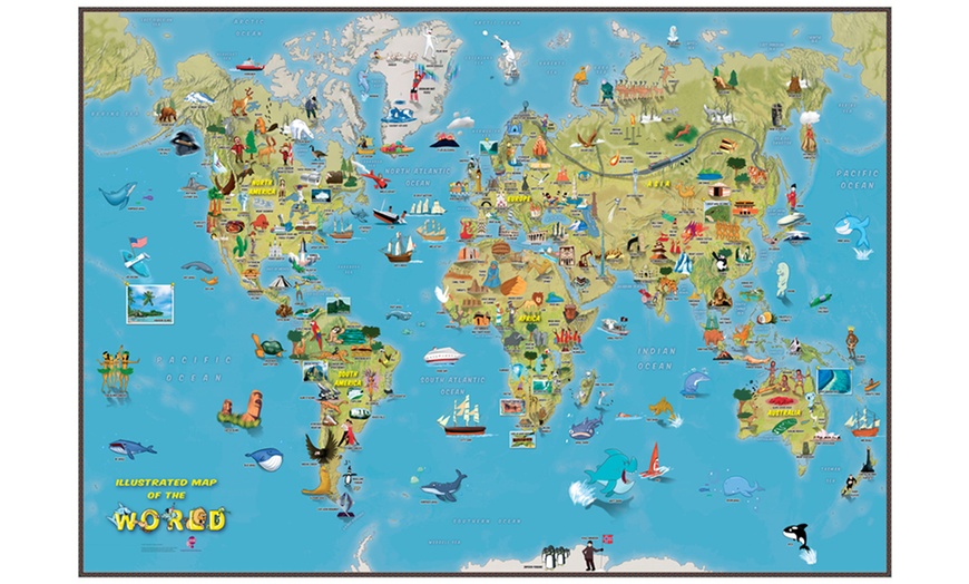 Image 3: Children's Cartoon World Map