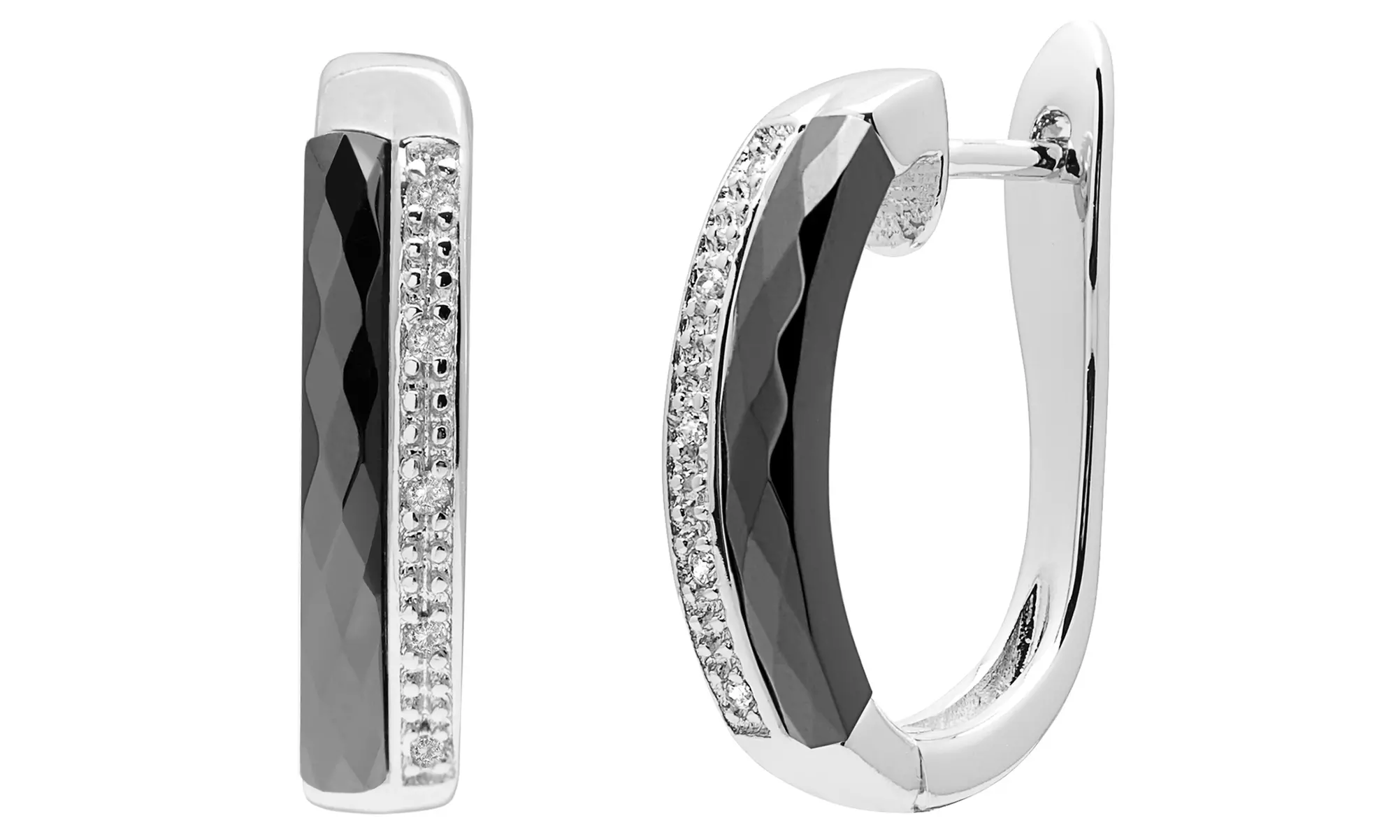 Boucles d'oreilles en céramique de la marque OMGJewel ornées de cristaux Swarovski® - Second Medium