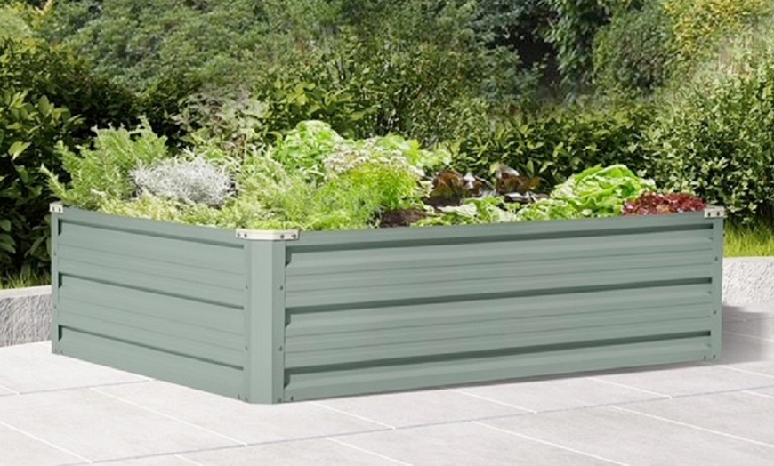 Image 1: Metal Raised Garden Bed