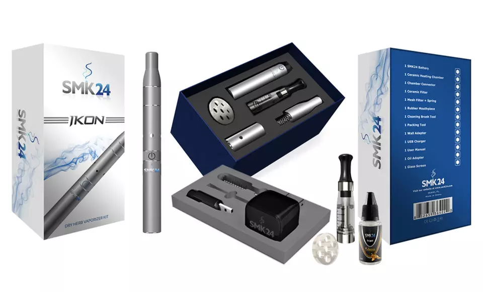 SMK24 Ikon Dry Herb, Oil, and Waxy Vaporizer Bundle with eLiquid - Second Medium