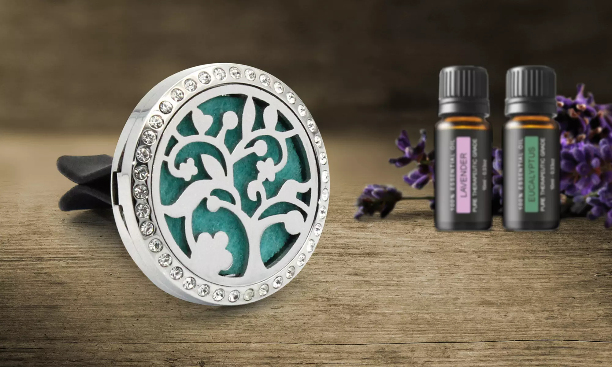 Aromatherapy Essential Oil Car Vent Diffuser with Two Optional Oils - Primary Image