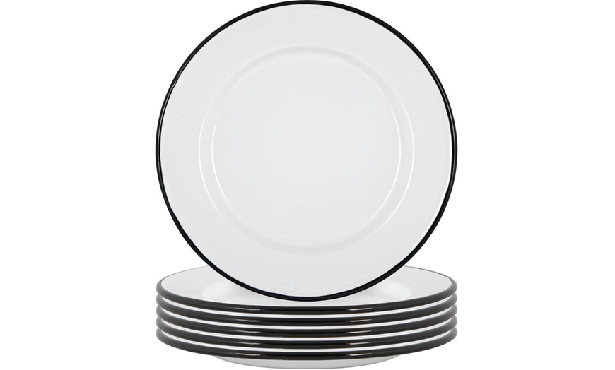 Image 2: Argon Tableware Enamel Dinner Plates