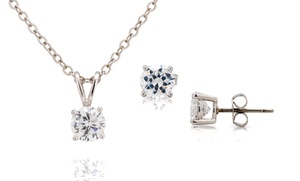 3-Carat Simulated-Diamond Jewelry Set