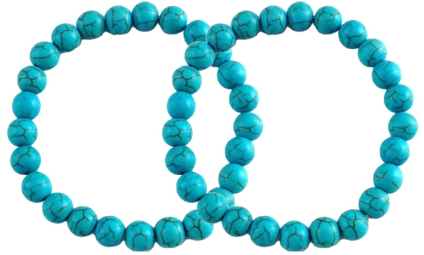 Image 4: Bracelets avec pierres naturelles turquoise
