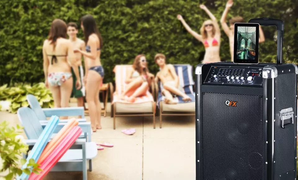 $199.99 for a QFX PA Bluetooth Speaker and Radio in Black or Silver ($299.99 List Price). Free Shipping and Returns. - Second Medium