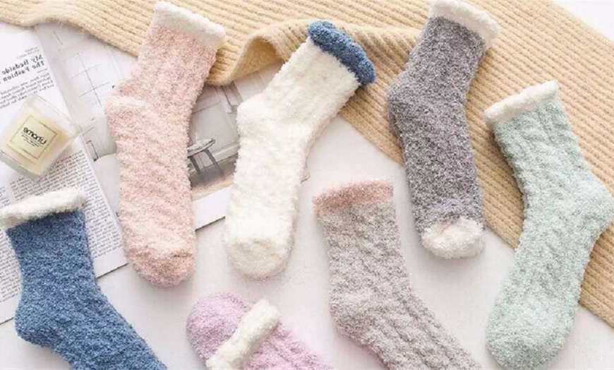 Image 1: Three-Packs of Women's Fluffy Socks 