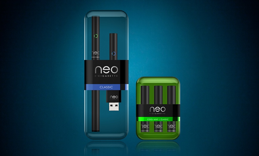 Image 1: Eight-Piece Neo E-Cigarette Starter Pack