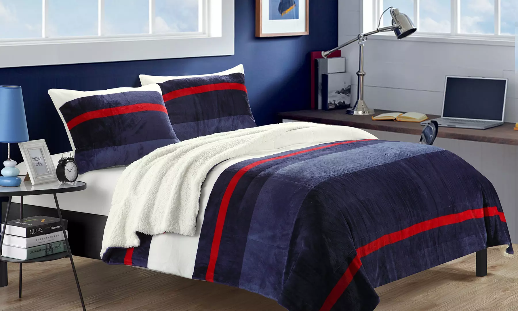 Mia and Megan 3-Piece Sherpa Blanket Sets - Primary Image